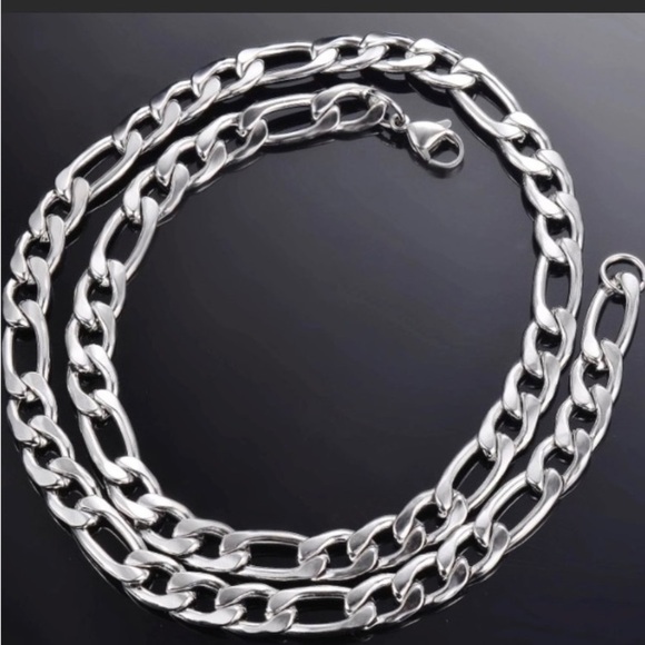 FIGARO LINK CHAIN-18 INCHES-STAINLESS STEEL - Picture 1 of 6